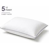 Binna Soft Eco Biyeli Yastık 5'li Paket 50X70 cm 600 gr Boncuk Silikon Elyaf Dolgulu - Lavanta - 50 x 70 cm - Eflatun