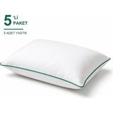Binna Soft Eco Biyeli Yastık 5'li Paket 50X70 cm 600 gr Boncuk Silikon Elyaf Dolgulu - Zümrüt Yeşili - 50 x 70 cm - Çam Yeşili