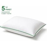 Binna Soft Eco Biyeli Yastık 5'li Paket 50X70 cm 800 gr Boncuk Silikon Elyaf Dolgulu - Yeşil - 50 x 70 cm