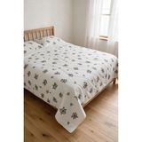 Binna Soft Kapitone Çok Amaçlı Çift Kişilik Yatak Örtüsü ve 2 Yastık Kılıfı Seti 200X220 cm - Beyaz - 200 x 220 cm
