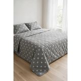 Binna Soft Kapitone Çok Amaçlı Çift Kişilik Yatak Örtüsü ve 2 Yastık Kılıfı Seti 200X220 cm - Gri - 200 x 220 cm