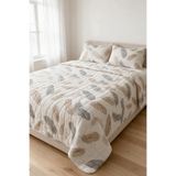 Binna Soft Kapitone Çok Amaçlı Çift Kişilik Yatak Örtüsü ve 2 Yastık Kılıfı Seti 200x220 cm