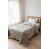 Binna Soft Kapitone Çok Amaçlı Tek Kişilik Yatak Örtüsü 150X220 cm - Bej - 150 x 220 cm