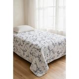 Binna Soft Kapitone Çok Amaçlı Tek Kişilik Yatak Örtüsü 150X220 cm - Beyaz - Lacivert - 150 x 220 cm