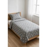 Binna Soft Kapitone Çok Amaçlı Tek Kişilik Yatak Örtüsü ve Yastık Kılıfı Seti 150X220 cm - Gri - 150 x 220 cm