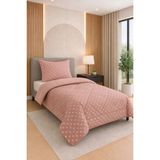Binna Soft Karmina Ultura Yumuşak Wellsoft Slikon Dolgulu Tek Kişilik Yorgan + Yastık Kılıfı Set/ Uyku Seti - Pudra