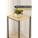 Bino 2 Katlı Saksılık Organizer Bahçe Balkon Standı Çiçeklik Dekoratif Lüks Ahşap