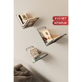 Bino 3’lü Set Duvar Rafı Metal Kitaplık Organizer Dekoratif Çok Amaçlı Modern Raf