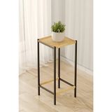 Bino 70 cm Modern Metal Ayaklı Çiçeklik - Ahşap Tablalı Orta Boy Saksı Standı