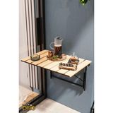 Bino Ahşap Malzemeden Üretilmiş Katlanır Balkon Bahçe Masası 2 Kişilik Modern ve Retro Stil