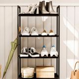 Bino Ayakkabılık Metal 4 Katlı Kumaşlı Ahşap Dekoratif Mobilya 50 cm Genişlikte Modern Tasarım