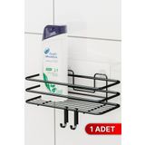Bino Banyo Düzenleyici Şampuanlık Sabunluk 1 Adet Lüks Metal Yapışkanlı 2 Askılı Duş Rafı Organizer