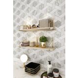 Bino Banyo Rafı Gold Paslanmaz Banyo Düzenleyici Banyo Mutfak Organizer 2'li Set