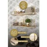 Bino Banyo Rafı Gold Paslanmaz, Banyo Düzenleyici, Banyo Mutfak Organizeri, Organizer 2'li Set