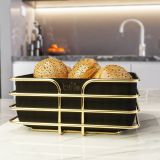 Bino Lüx Ekmek Sepeti, Paslanmaz Metal, Gold