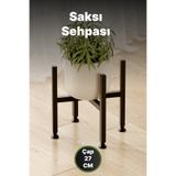 Bino Mini Saksı Sehpası Dekoratif Metal Çiçek Standı Paslanmaz Ayarlı Ayaklı 27 cm Saksılık
