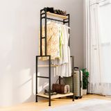 Bino Modern Askılık Gardırop Vestiyer Ahşap Metal Çok Amaçlı Elbise Dolabı 164 cm Yükseklik