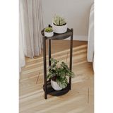 Bino Saksılık Çiçeklik 2 Katlı Metal Çiçeklik Dekoratif Paslanmaz Sac Tepsili Çiçek Standı 63 CM