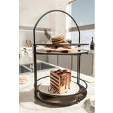 Bino Servis Sunum Ikramlık Siyah Büyük Lüks 2 Katlı 40Cm Organizer Mutfak Düzenleyici Pasta Standı