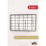 Bino Yapışkanlı Tuvalet Kağıdı Organizeri 1 ADET Paslanmaz Metal Banyo Şampuanlık Mutfak Rafı Siyah