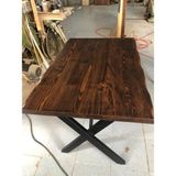 Bintaş Mobilya Ağaç Masa Ceviz Rengi Kütük Masa 130X80.CM