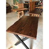 Bintaş Mobilya Ceviz Rengi Kütük Cafe Masası Modelleri 70X110.CM