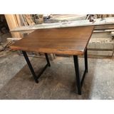 Bintaş Mobilya Gürgen Ağacı Doğal Kenar Ceviz Rengi Kütük Bar Masası Ölçüsü 120X75X105.CM