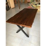 Bintaş Mobilya Kütük Ağaç Mutfak Masası Ceviz Rengi 120X75.CM
