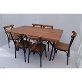 Bintaş Mobilya Kütük Masa Sandalye Takımı 160X85.CM - Ceviz