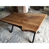 Bintaş Mobilya Naturel Doğal Kenar Ceviz Ağacı Kütük Yemek Masası Ölçüsü 85X160.CM