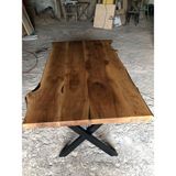 Bintaş Mobilya Naturel Doğal Kenar Ceviz Kütük Masalar 140X80.CM