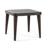 Bintaş Mobilya Rattan Plastik Temperli Camlı Venge Dış Mekan 90x90 cm Bahçe Masası