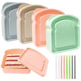 Binxus 4 ADET Sandviç Konteynerleri Plastik Sandviç Kabı Yeniden Kullanılabilir Sandviç Kapları Tost Kutusu Sandviç Konteynerleri Çocuklar için Sandviç Konteynerleri Sandviçler, Tost, Meyve, Salata