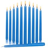 BINYUAN 10 "Konik Mumlar 12'li Set, Damlamayan ve Dumansız Konik Mumlar, Zehirli Olmayan Şamdanlar Akşam Yemeği Mumları ve Ev Mumları Olarak Mükemmel, Gök Mavisi Mum