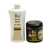 Bio Keratin Gold 700 ml Tuzsuz Şampuan + Yoğun Onarıcı 500 ml Saç Bakım Maskesi