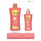 Bio Keratin Gold Keratin & Makademya Terapisi 2'li Set Tuzsuz Şampuan 700 ml 7/24 Onarıcı Bakım Kremi 150 ml