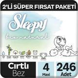 Bio Natural 2'li Fırsat Paketi Bebek Bezi 4 Numara Maxi 246 Adet - 0 - 1 Ay