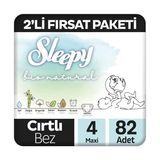 Bio Natural 2'li Fırsat Paketi Bebek Bezi 4 Numara Maxi 82 Adet Cırtlı Bez - 0 - 1 Ay
