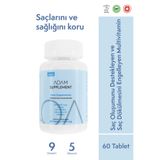 Bioadam Saç Dökülmesine Karşı ve Saç Oluşumunu Destekleyen Multivitamin - Biotin 5000 mg içeren Saç Vitamini