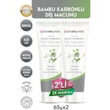 BioBellinda Doğal Bambu Karbonlu Dişlerinizi Pak Beyazlatan Diş Macunu 65 G (2li Set)