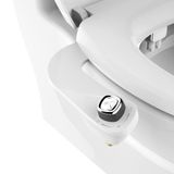 BioBidet SlimEdge Basit Bide Tuvalet Takımı, Beyaz, Çift Nozzle, Taze Su Sprey, Elektriksiz, Kolay Montaj