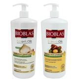 Bioblas 1000 ml Kokusuz Sarımsak Şampuanı + 1000 ml Argan Yağı Şampuanı