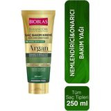 Bioblas Argan Yağlı Saç Bakım Kremi 250 ML Vegan Besleyici ve Onarıcı Tüm Saç Tipleri İçin - standart