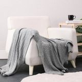 Biocotton Triko Ponponlu Örgü Tv Battaniyesi - Gri