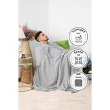 Biocotton Triko Ponponlu Tv Battaniyesi - Gri - 130 x 170 cm