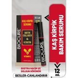 Biocure Kaş Kirpik Serumu 12 ml Biotin Collagen Keratin E Vitaminli Ekstra Hacim ve Dolgun Görünüm