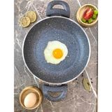Biodata 22 cm Çift Kulp Gri Granit Omlet/sahan Tava Seti Süper Kalınlık Yanmaz Yapışmaz Tava - Çok Renkli