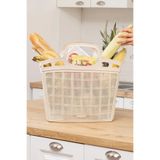 BİODATA 25 LT Örgü Desenli Plastik Pazar Sepeti – Piknik, Market ve Alışveriş Taşıma Çantası 43x29x49 cm