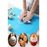 BİODATA 35x45 Cm Silikon Ölçekli Yapışmaz Hamur Açma Yoğurma Matı Baklava Börek Ekmek Mantı Hamuru Matı