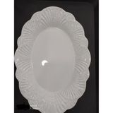 Biodata 6 Adet 21X14 cm Melamin Kırılmaz Kayık Salata Tabağı Servis Tabağı Yemek Meze Tabağıı - Beyaz